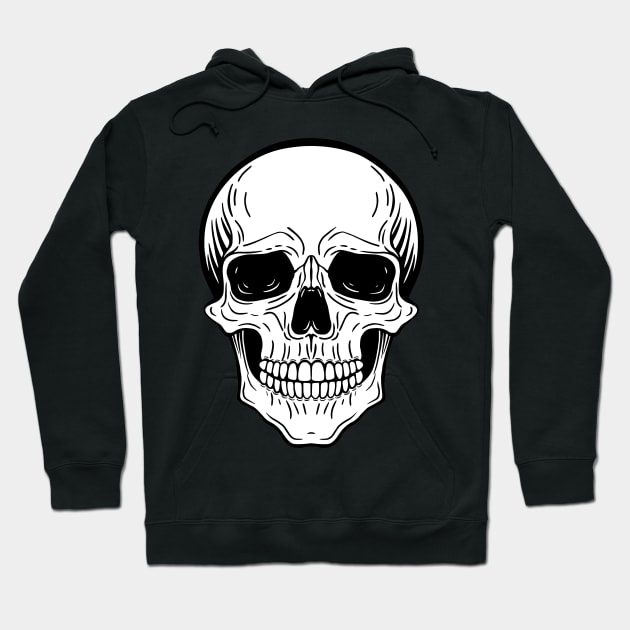 graphic drawing of a skull, black and white illustration Hoodie by InshynaArt